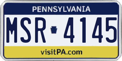 PA license plate MSR4145