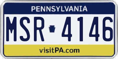 PA license plate MSR4146