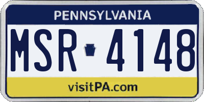 PA license plate MSR4148