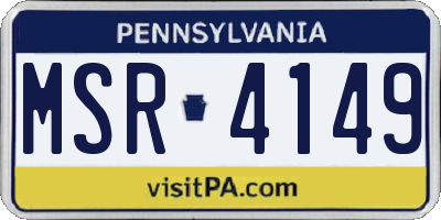 PA license plate MSR4149