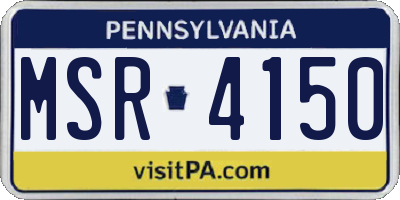 PA license plate MSR4150