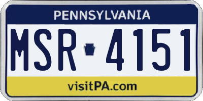 PA license plate MSR4151