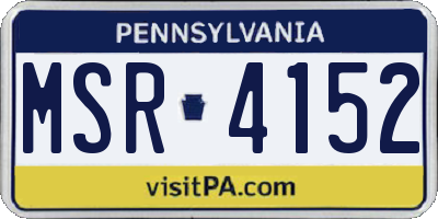 PA license plate MSR4152