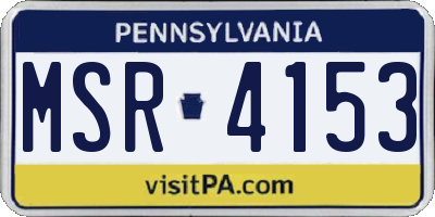 PA license plate MSR4153
