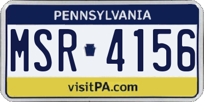 PA license plate MSR4156