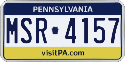 PA license plate MSR4157