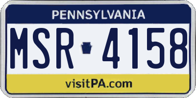 PA license plate MSR4158