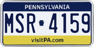 PA license plate MSR4159