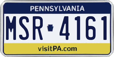 PA license plate MSR4161