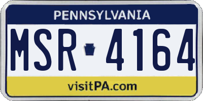 PA license plate MSR4164