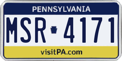 PA license plate MSR4171