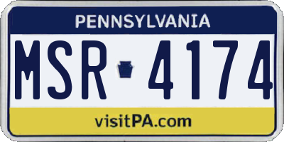 PA license plate MSR4174