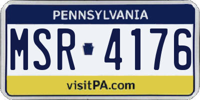 PA license plate MSR4176