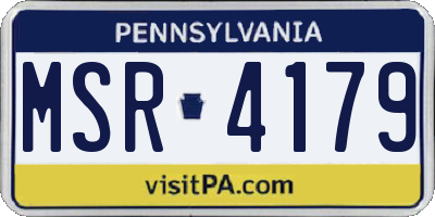PA license plate MSR4179