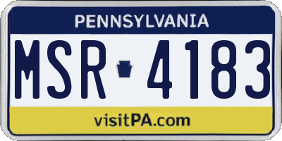 PA license plate MSR4183