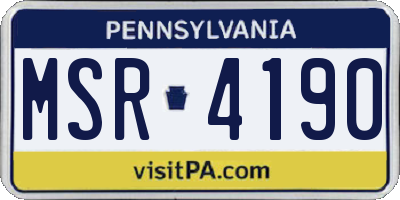 PA license plate MSR4190