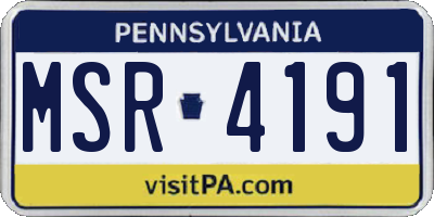 PA license plate MSR4191