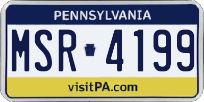 PA license plate MSR4199