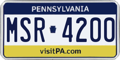 PA license plate MSR4200