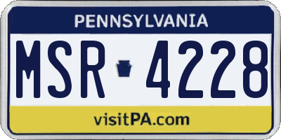 PA license plate MSR4228
