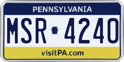 PA license plate MSR4240