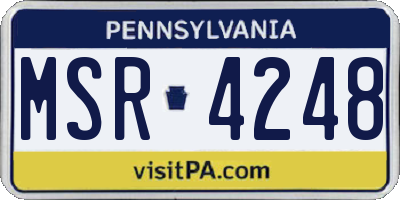 PA license plate MSR4248