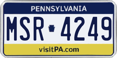 PA license plate MSR4249