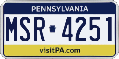 PA license plate MSR4251