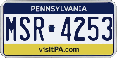PA license plate MSR4253