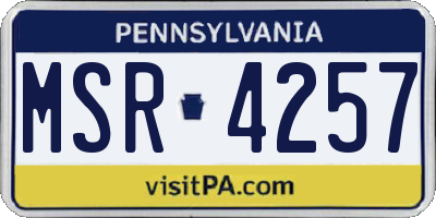 PA license plate MSR4257