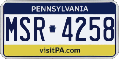 PA license plate MSR4258