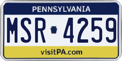PA license plate MSR4259