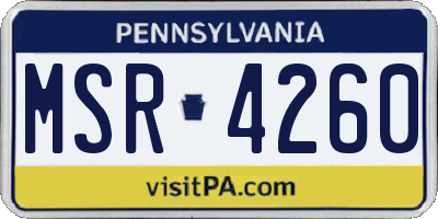 PA license plate MSR4260