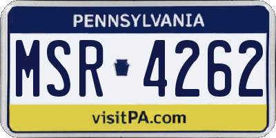 PA license plate MSR4262