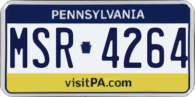 PA license plate MSR4264