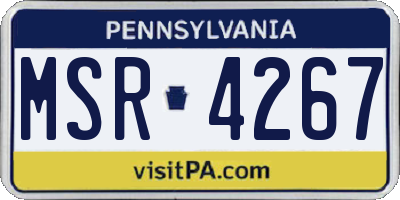 PA license plate MSR4267