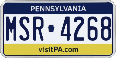 PA license plate MSR4268