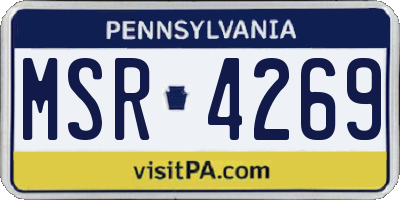 PA license plate MSR4269
