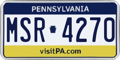 PA license plate MSR4270