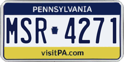 PA license plate MSR4271