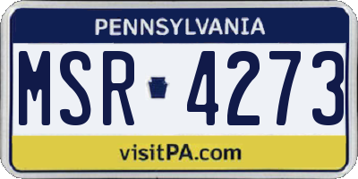 PA license plate MSR4273
