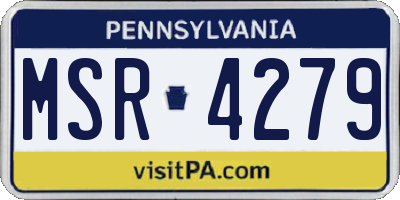 PA license plate MSR4279