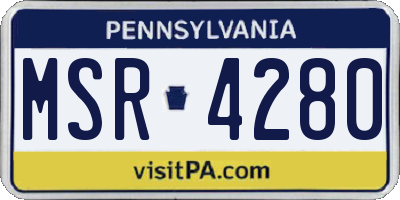 PA license plate MSR4280