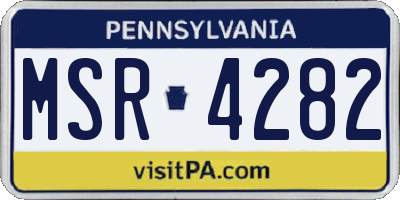 PA license plate MSR4282