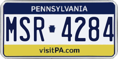 PA license plate MSR4284