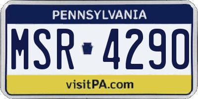 PA license plate MSR4290