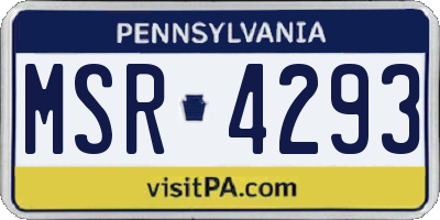 PA license plate MSR4293
