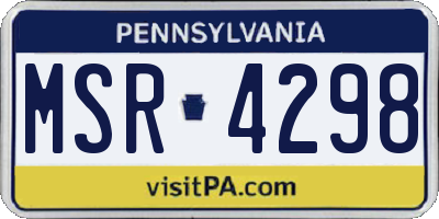 PA license plate MSR4298