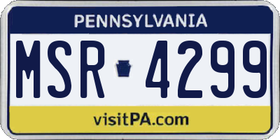 PA license plate MSR4299