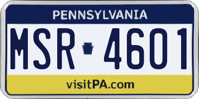 PA license plate MSR4601